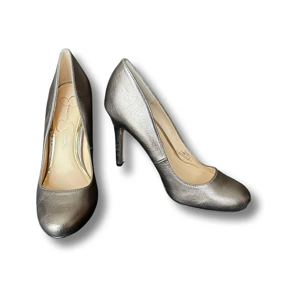 NWOT Jessica Simpson Pewter heels - Picture 2 of 11